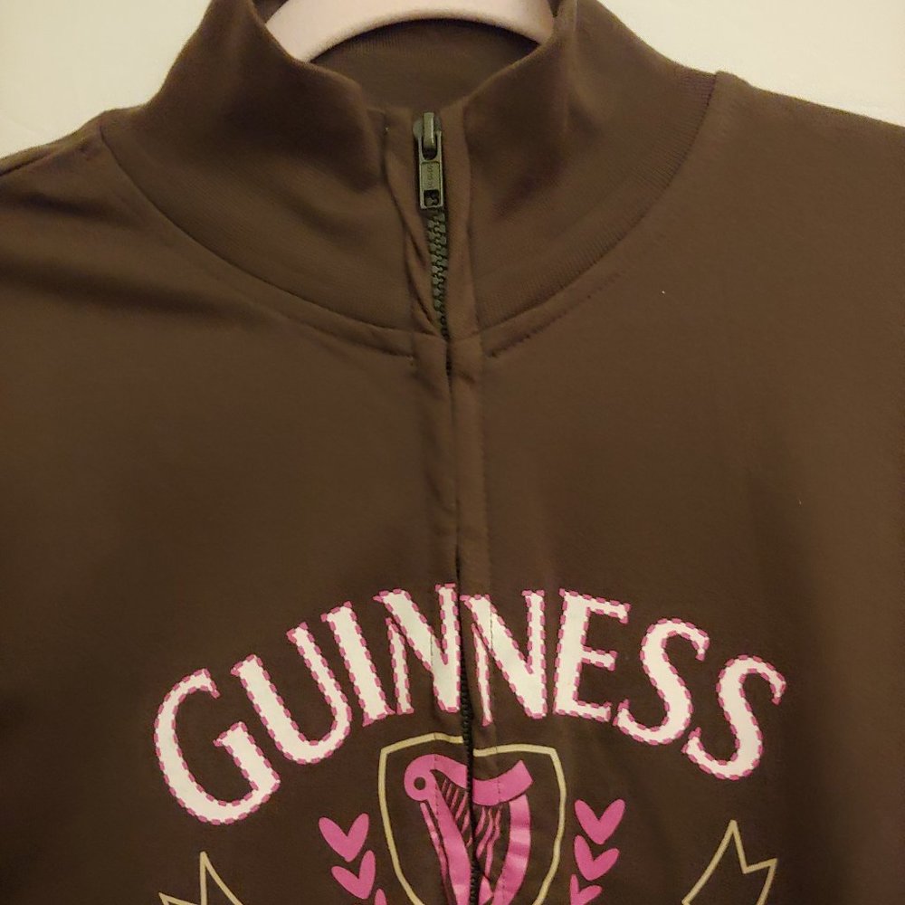 Official Guinness army green zip sweatshirt with mock turtleneck - Picture 4 of 8